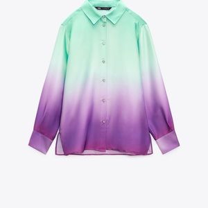 Tie-dye silk shirt Zara size M NWT